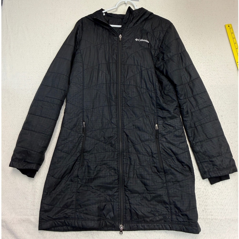 Columbia Womens Omni-Heat Hooded Quilted Jacket Black Size L